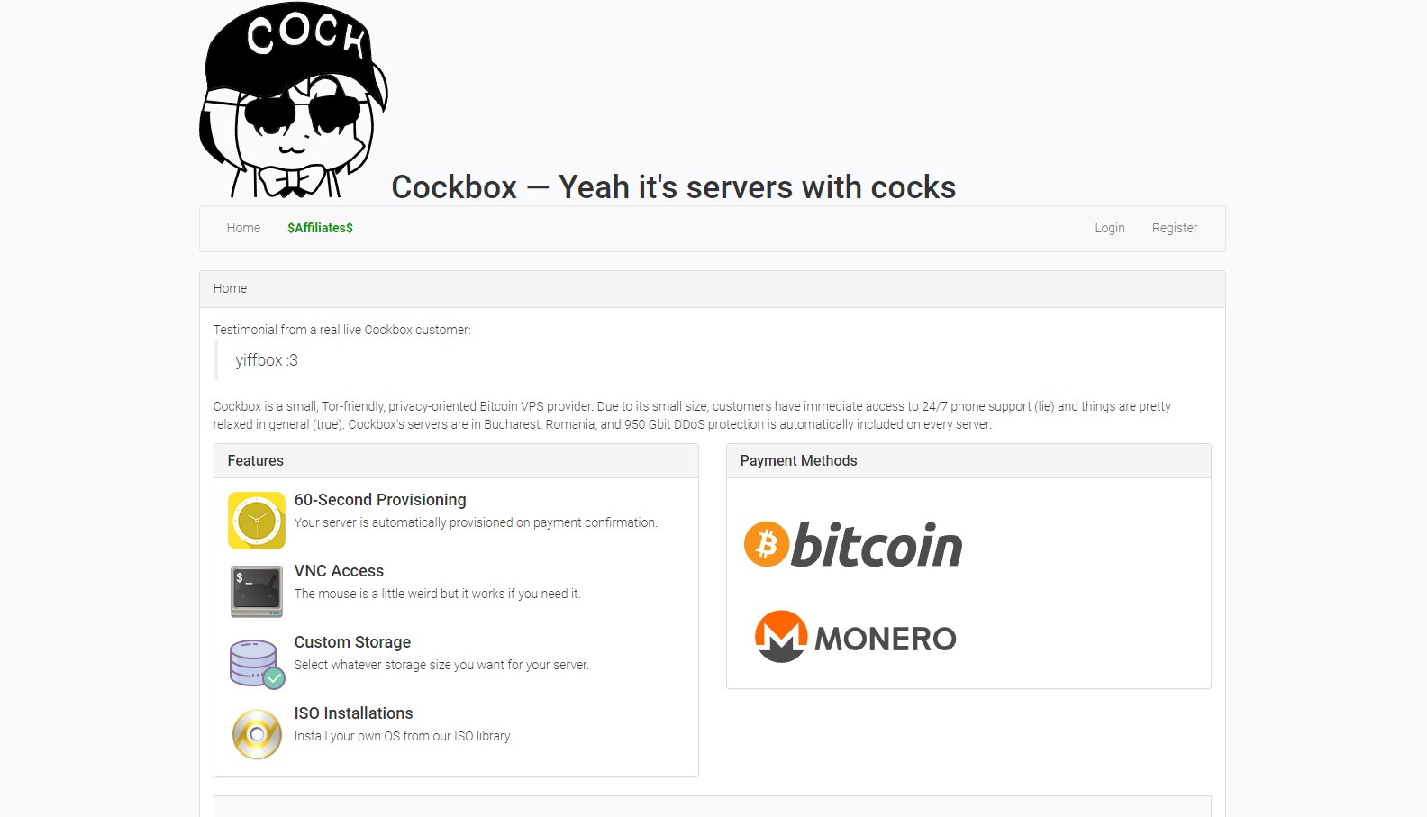 Bitcoin VPS on Cockbox