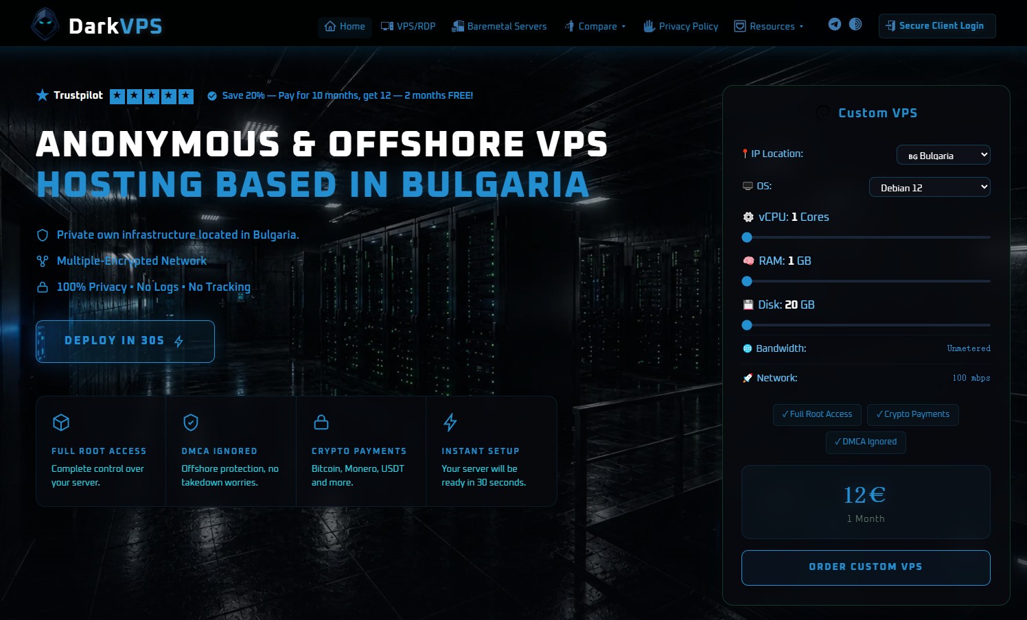 Bitcoin VPS on DarkVPS